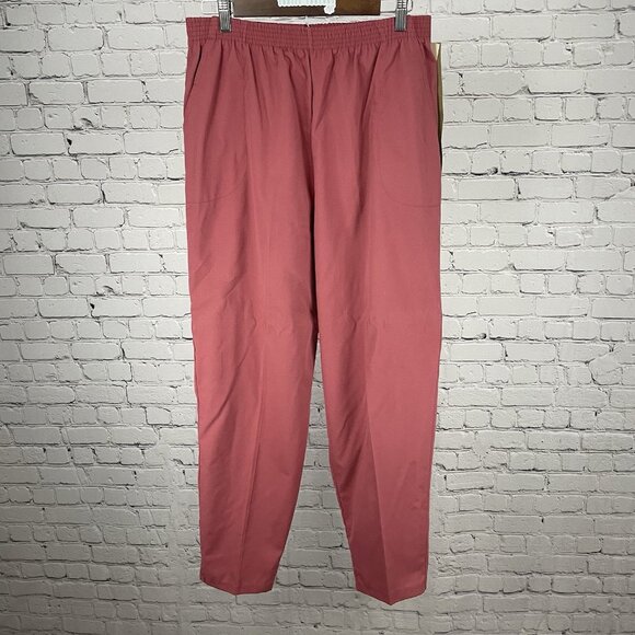 VTG NWT Season Ticket Pink Elastic Waist High Rise USA Pants Size 18 (30x29) - Picture 1 of 10